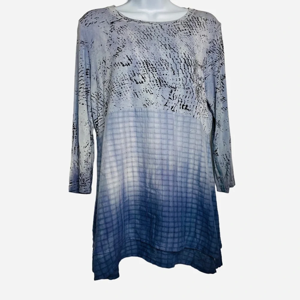 Art of Cloth Ombré 3/4 Sleeve Top Sz M - Picture 8 of 8